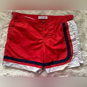 Orlebar Brown Red Navy White Men's Swim Trunks